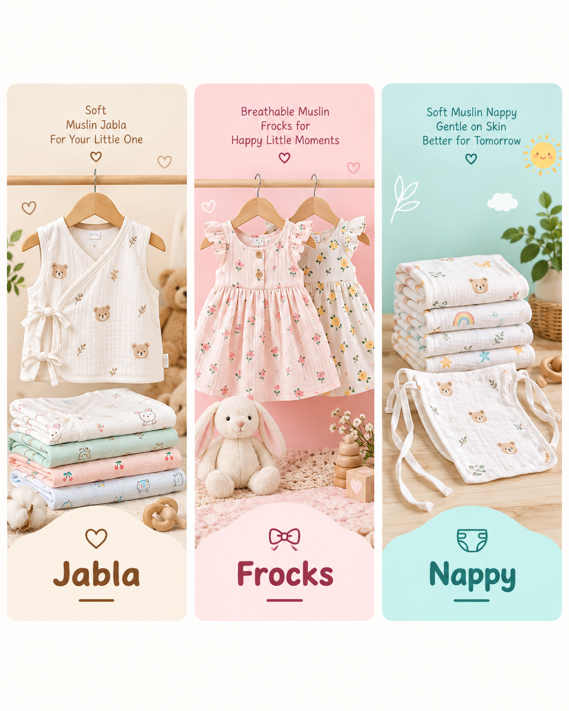 Jabla, Frocks & Nappy