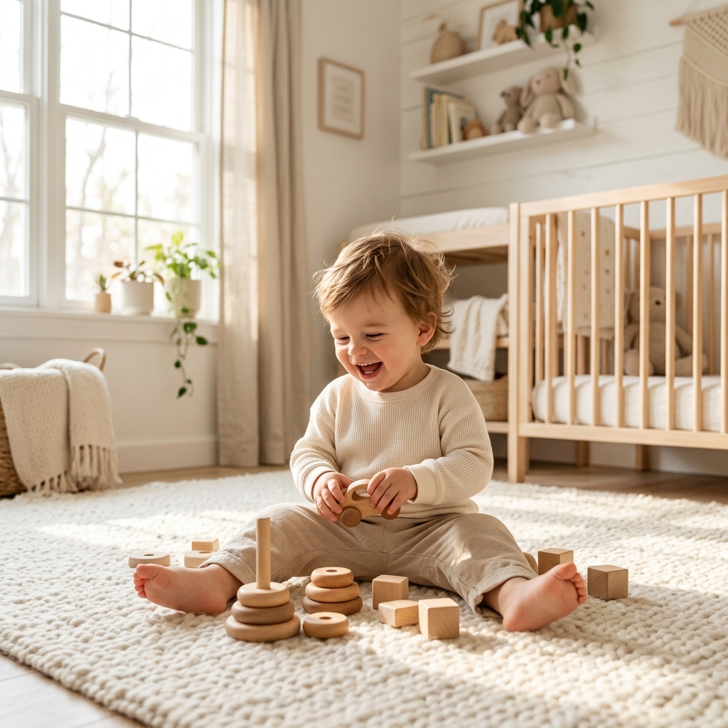 Happy child playing